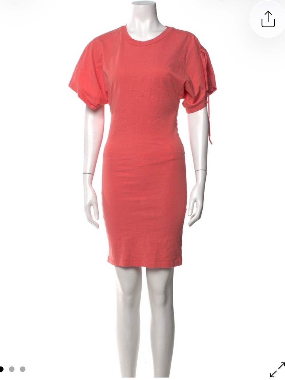 NWT Isabel Marant crew neck Coral Puff-Sleeve Dress - size P